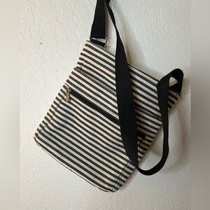 Thirty-one Striped Black and White Crossbody Bag